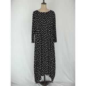 COMFY USA Black & White Polka Dot Balloon Dress 1X REALLY CUTE!!! #0078